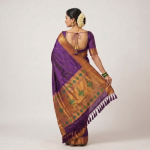 Royal Violet Elegant Wedding Wear Silk Saree - Image 3